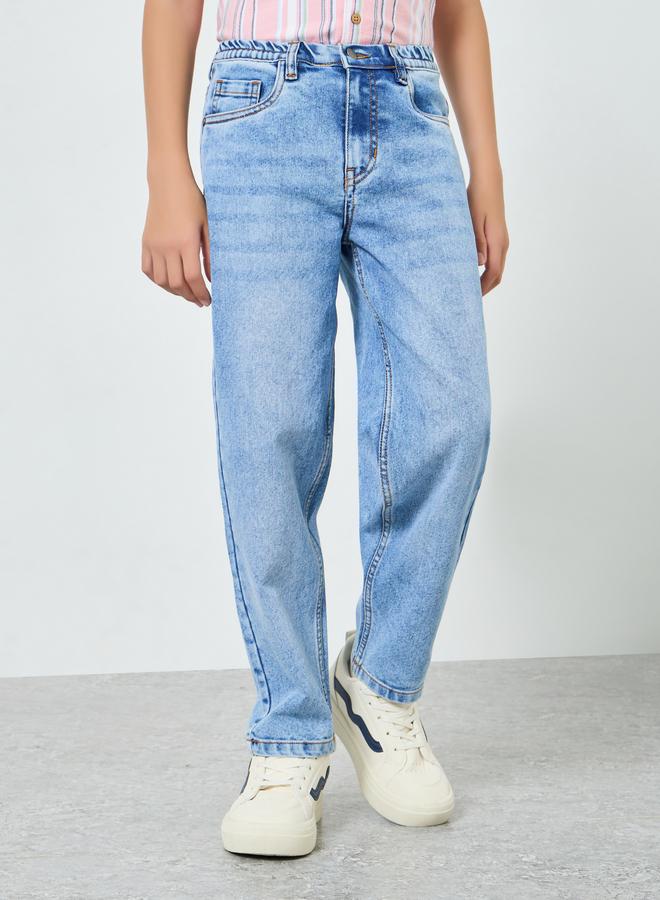 ستايلي بنطال جينز أزرق فاتح بغسيل حمضي - Image 4